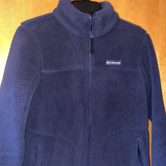 Women’s Columbia full zip Sherpa fleece navy jacket-size small - Picture 3 of 11